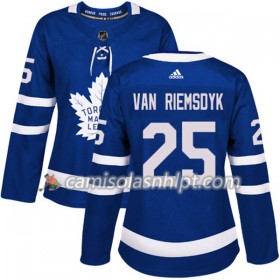 Camisola Toronto Maple Leafs James Van Riemsdyk 25 Adidas 2017-2018 Azul Authentic - Mulher